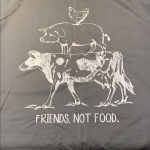 Friends Not Food- vegan shirt. Size Medium.